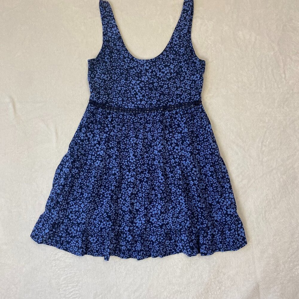 En Creme Blue Floral Mini Dress Size Small